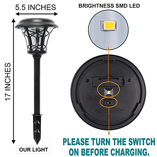 6 Pack Solar Powered Pathway Lights, Warm White B74254