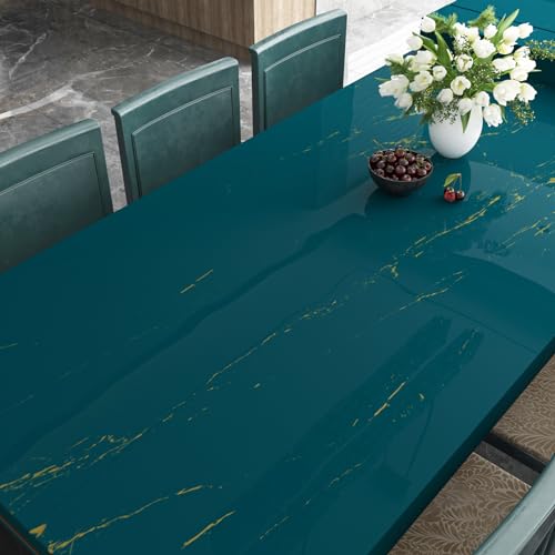 Dark Teal Blue and Gold Marble Peel and Stick Vinyl Contact Paper 15.8x78.8 E6379