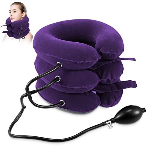 Adjustable Inflatable Neck Traction Device (Khaki Brown) A495