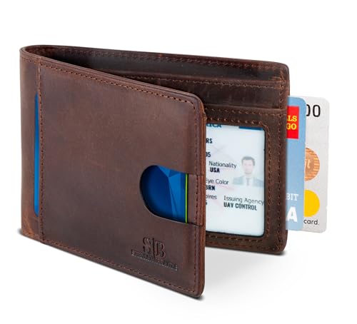 RFID Blocking Genuine Leather Bifold Wallet X717606