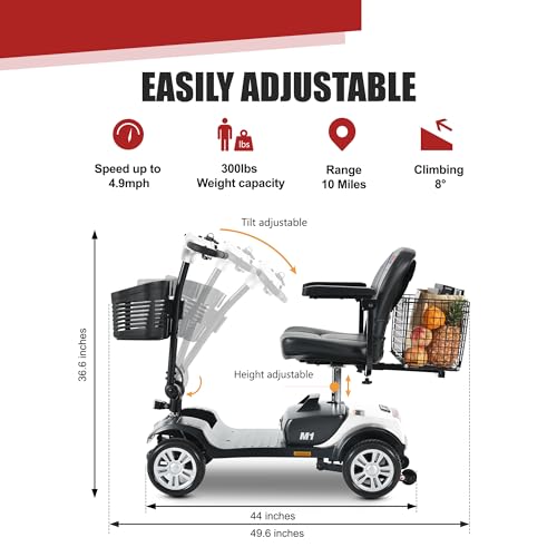 Compact 4 Wheel Electric Mobility Scooter (Black) U97682