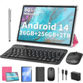 Android 14 Tablet 10 inch with Keyboard, 26GB RAM+256GB ROM, 8000mAh, Black O26598