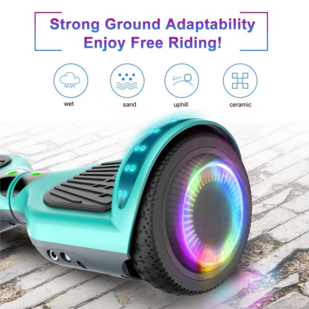 6.5 inch Off-Road All Terrain Hoverboard with LED Flash Wheels, Green Gray M825882