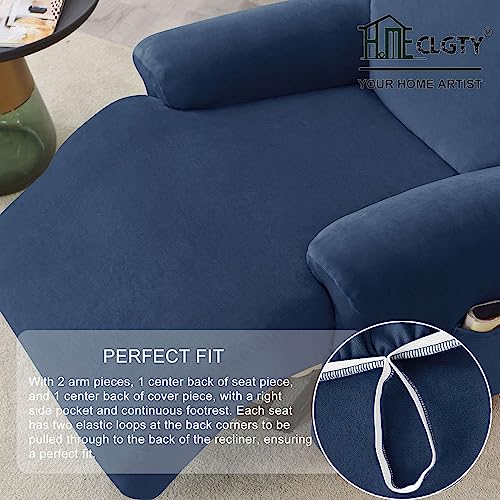 4 Seat 10-piece Velvet Recliner Couch Covers with Pocket X213