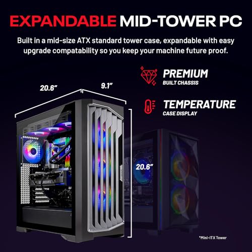Intel Core-i7 9700KF 3.6GHz RTX 2060 6GB 16GB DDR4 3000 1TB SSD Black Gaming PC Desktop K834