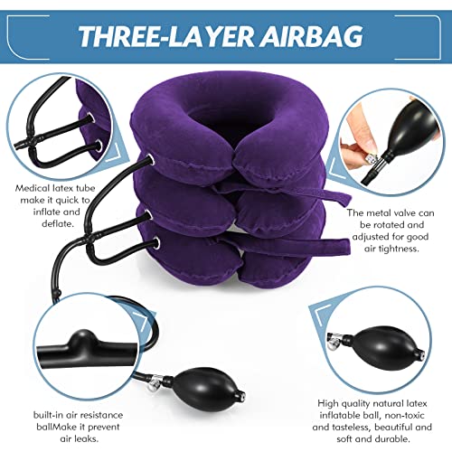 Adjustable Inflatable Neck Traction Device (Khaki Brown) A495