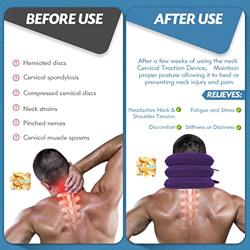 Adjustable Inflatable Neck Traction Device (Khaki Brown) A495