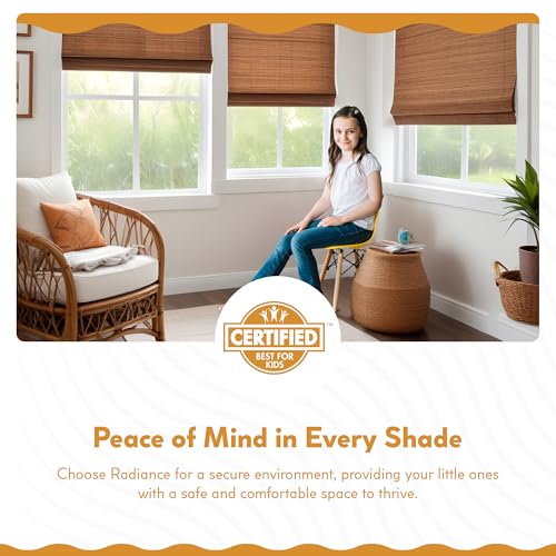 Cordless Bamboo Roman Shades - Driftwood - 28.5 in. W x 64 in. L O624359