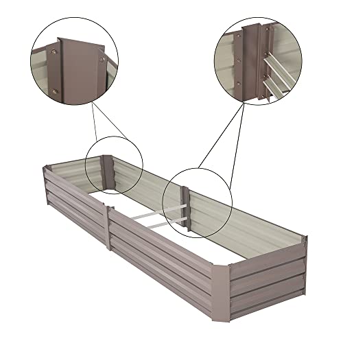 Gray Steel Raised Garden Bed (8x2x1FT) S262