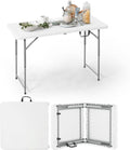 White 47.2 in Folding Table with Carrying Handle R720