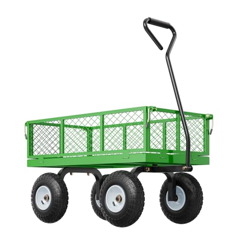 Heavy Duty Steel Garden Cart with 10" Tires and Removable Sides F351730