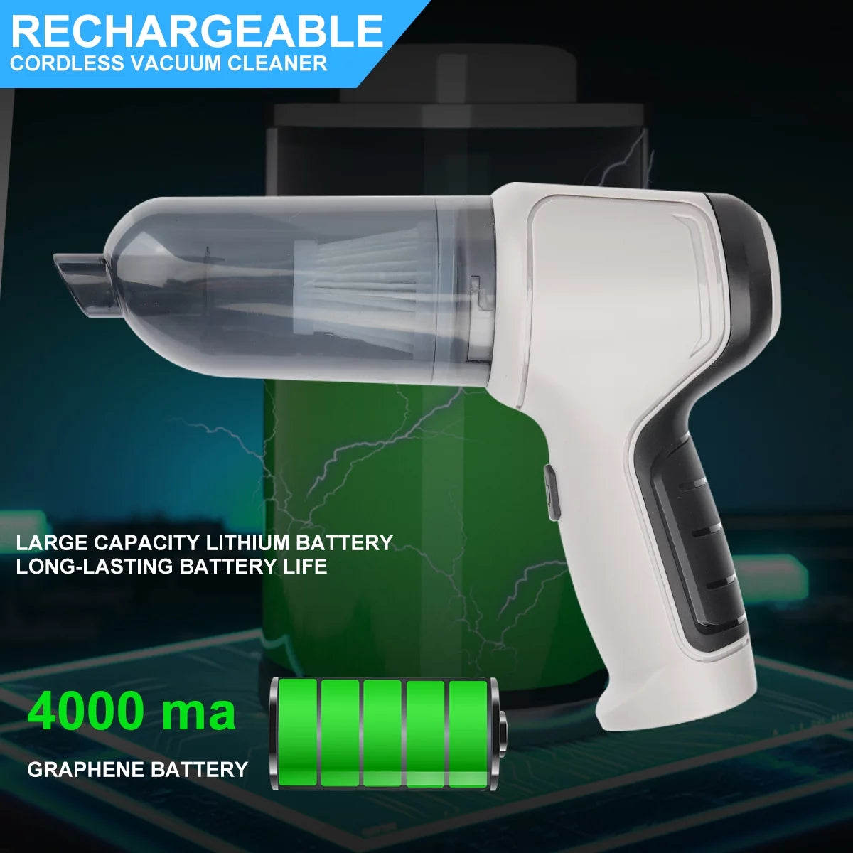 4 In 1 Handheld Wireless Car Vacuum Cleaner 9000Pa Strong Suction Mini Cleaner U558224