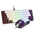 60% RGB Backlit Gaming Keyboard and Mouse Combo, White-Black L101009