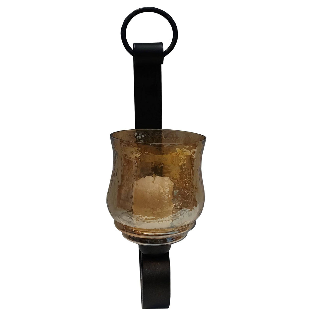Set of 2 Bronze Metal Candle Holder Sconce Y551623