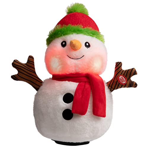 13 inch Animated Christmas Snowman Plush with LED Lights J4593