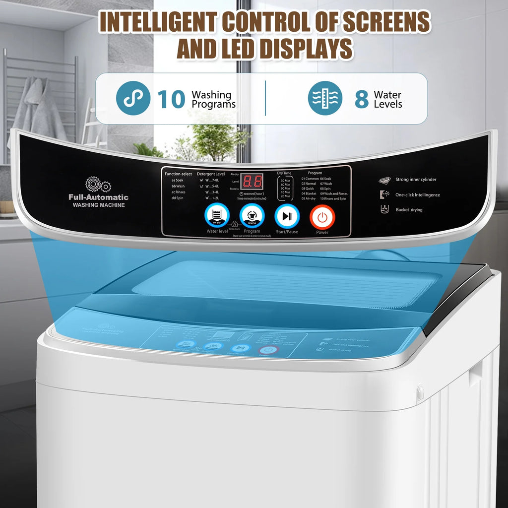 17.8 lbs Fully Automatic Compact Washer and Dryer Combo with Glass Top K162
