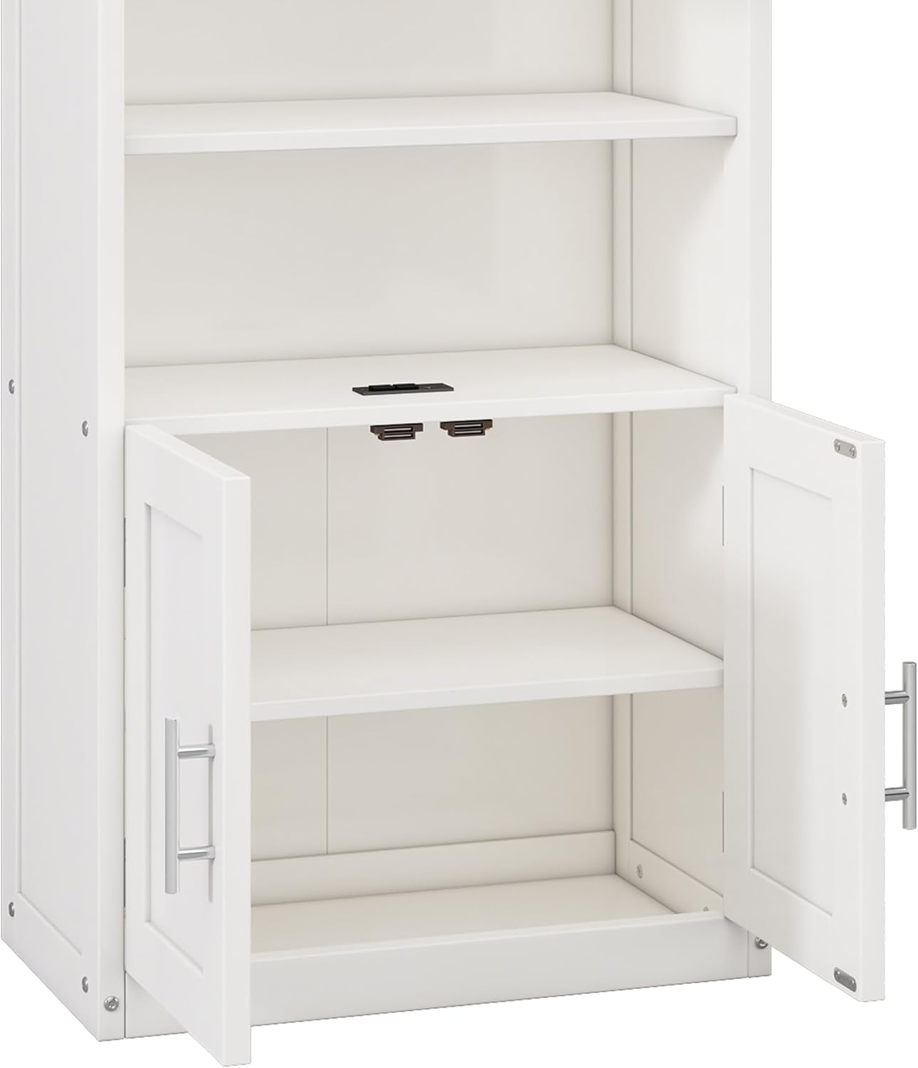 White Queen Size Folding Wall Bed with Desk C123086