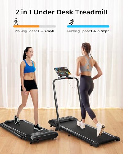 2 in 1 Foldable Under Desk Treadmill with Incline P752