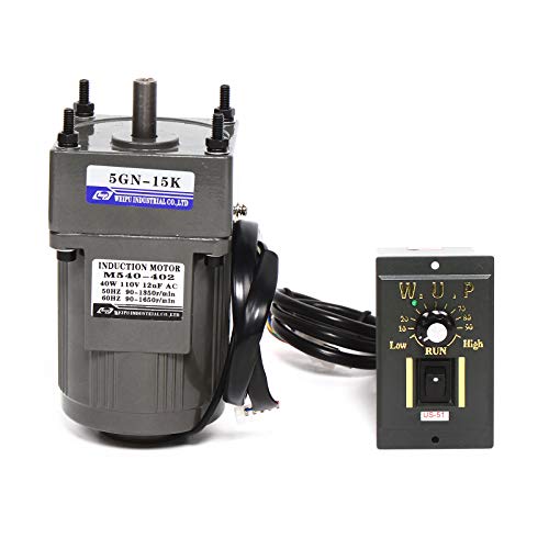 110V AC Single-Phase High Torque Electric Gear Motor with Speed Controller 0-45RPM 120W 30K W1365
