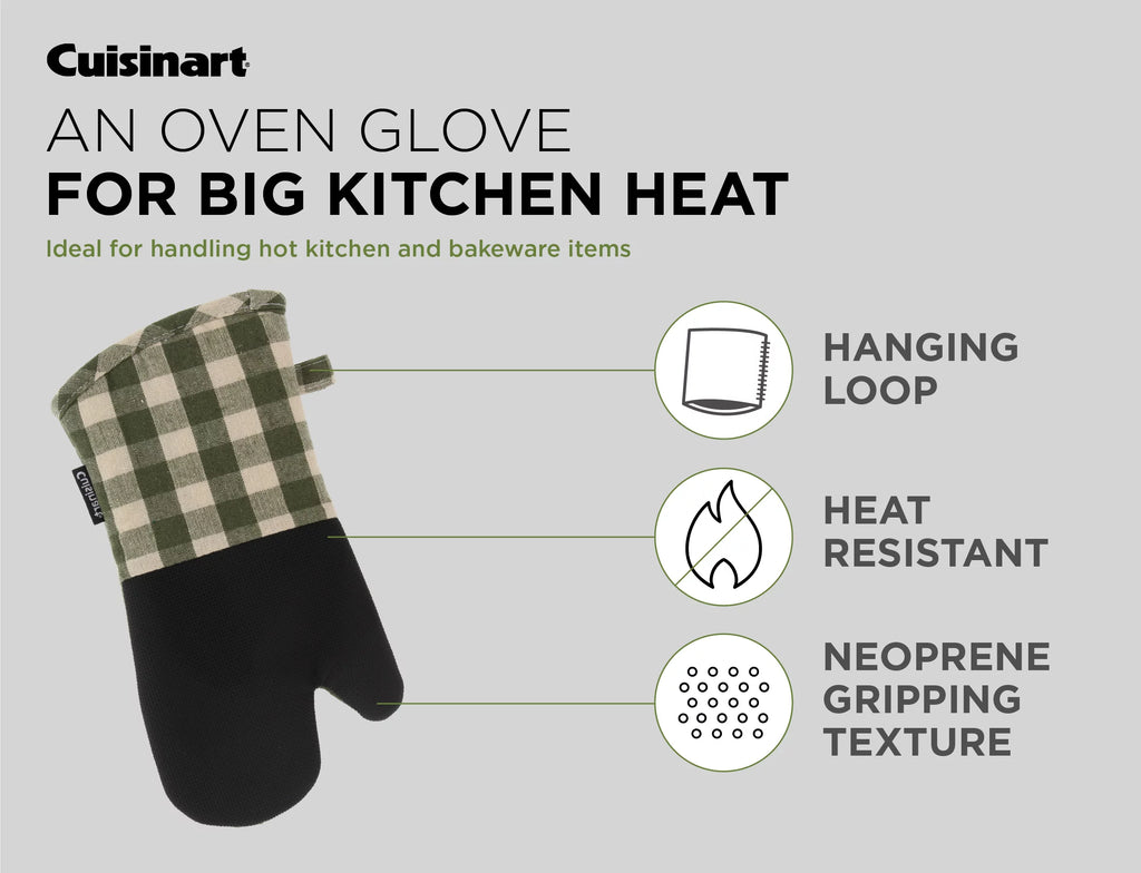 Olive and Ivory Plaid Oven Mitts 2 Pack E987