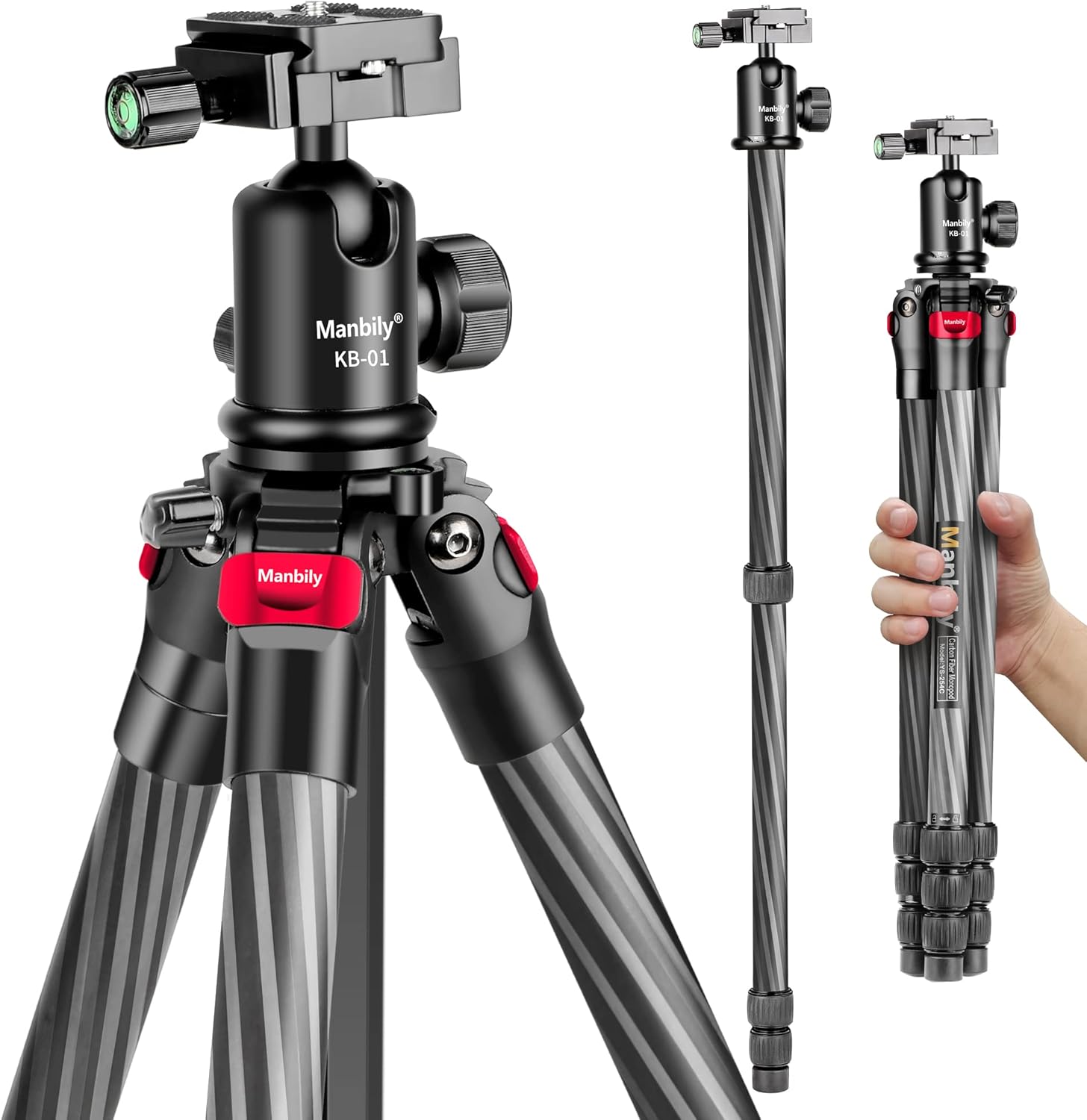 63" Carbon Fiber Camera Tripod Monopod Kit Q676