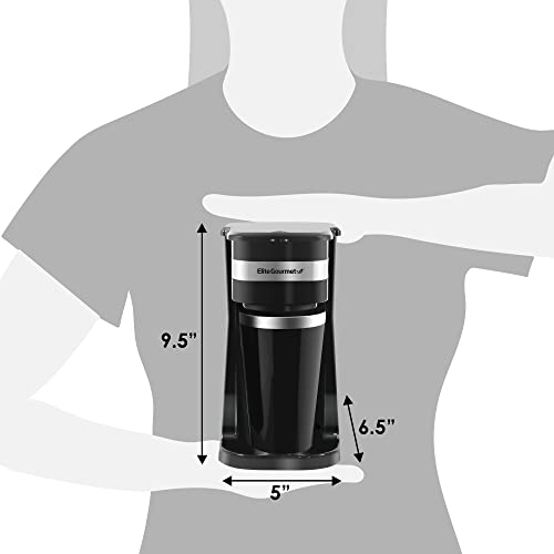 Compact Single-Serve Coffee Maker with Stainless Steel Travel Mug L3899