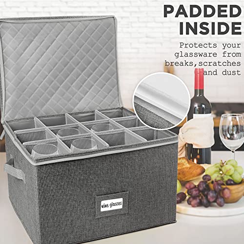 Beige Hard Shell Cup and Mug Storage Box with Dividers & Handles D90001