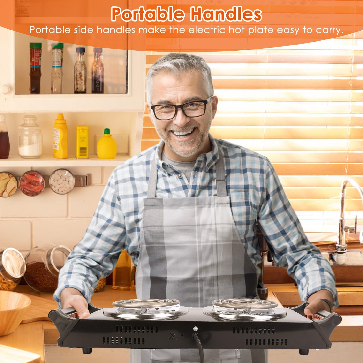 2000W Portable Double Coil Electric Hot Plate B7435