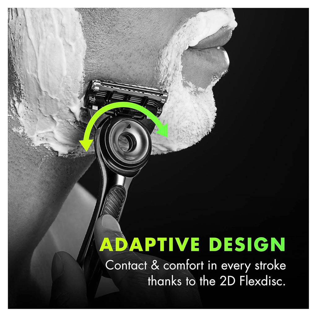 Razors with Exfoliating Bar, Shaving Kit, Includes 1 Handle, 4 Razor Blade Refills, 1 Premium Magnetic Stand A215543