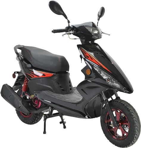150cc Gas Moped Scooter with 10 inches Aluminum Wheels Black W1516