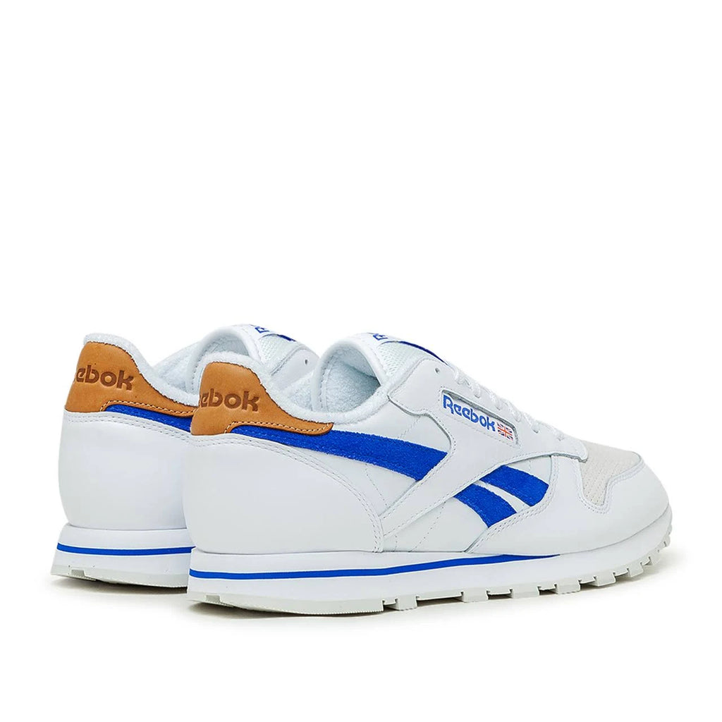 White Blue Leather Shoes P1022