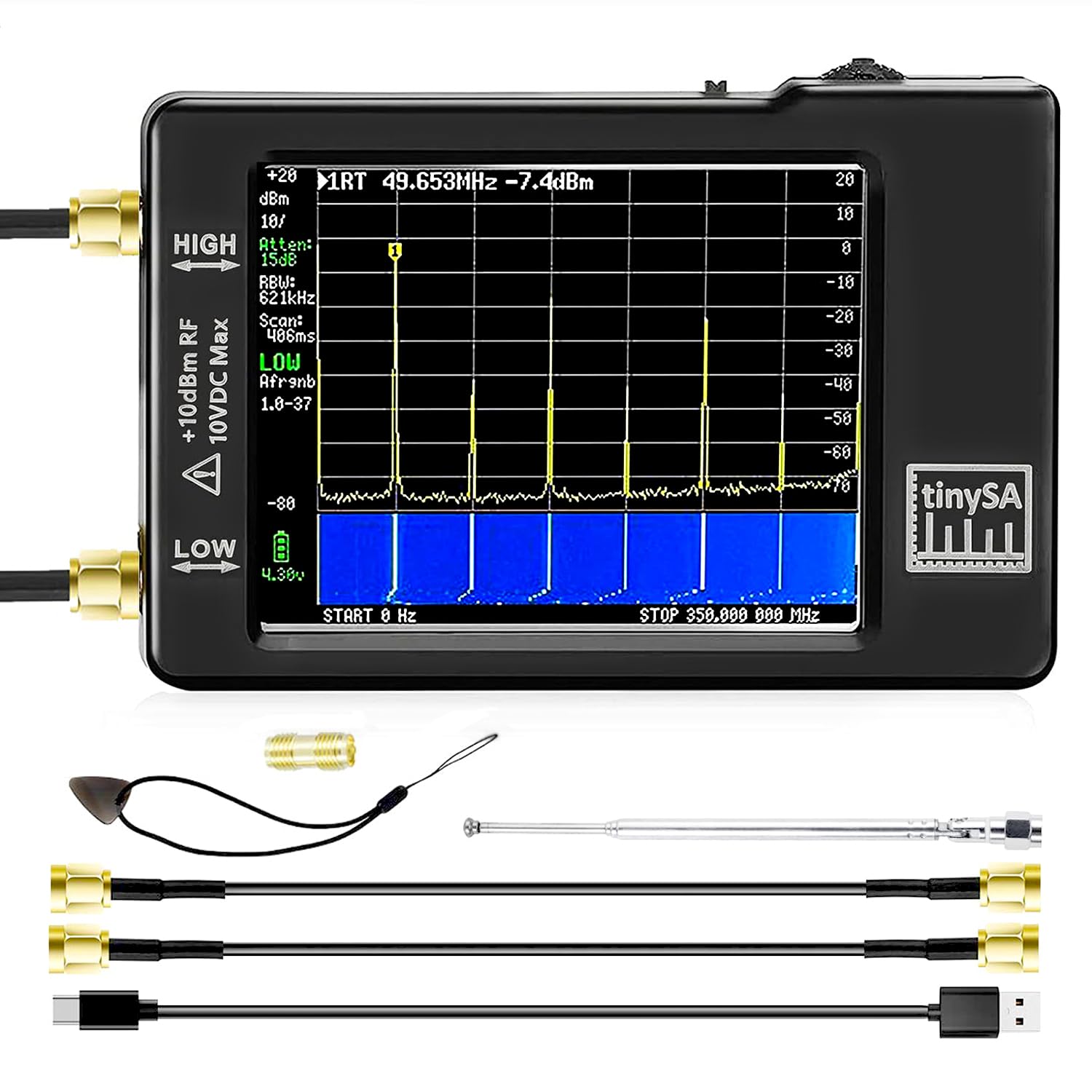 2.8inch Touchscreen 100KHz-960MHz Spectrum Analyzer N7673