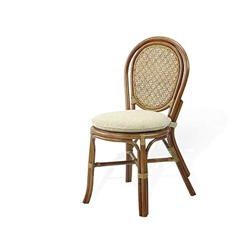 Set of 2 Natural Rattan Side Chair with Cream Cushion E858766