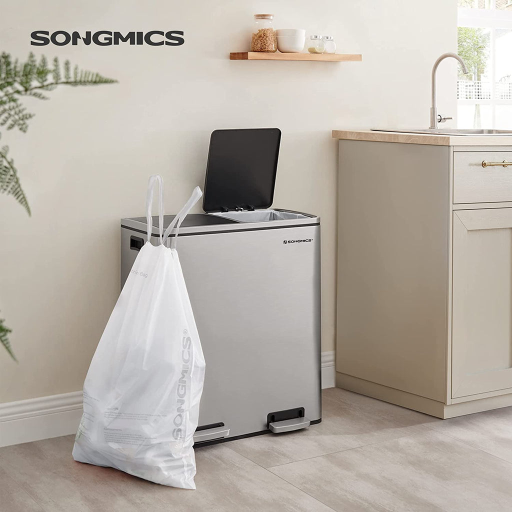 8.5 Gal White Drawstring Trash Bags C62062