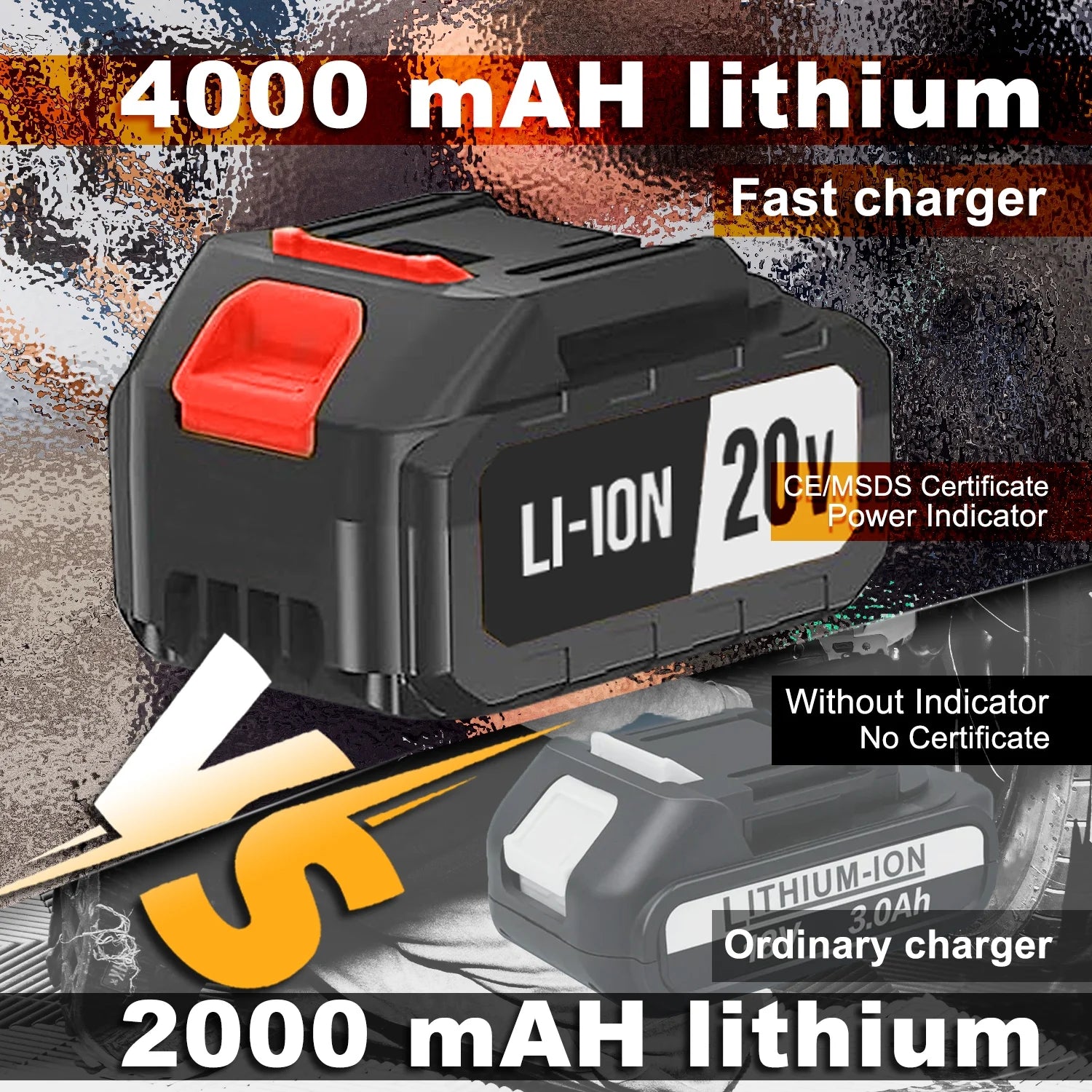 Cordless Impact Wrench 1/2 430N.m 2400 RPM Brushless with 4000 mAH Battery Fast Charger 6 Sockets Tool Bag F383846