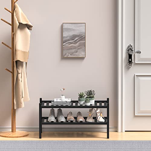 6-Tier Bamboo Shoe Rack (Black) M3447