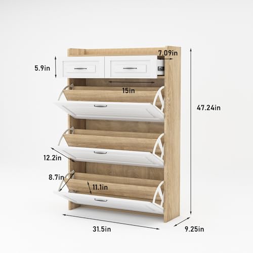Shoe Cabinet with 3 Flip Drawers and 2 Drawers Z434