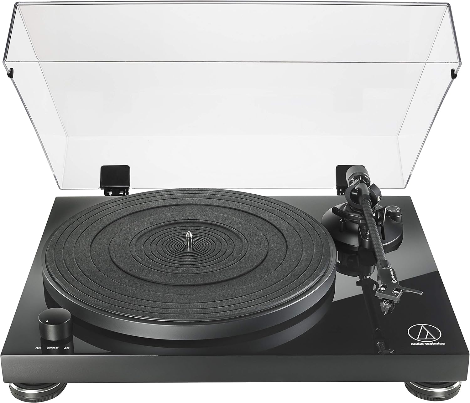 Fully Manual Belt-Drive Turntable, 2 Speeds, Carbon-Fiber Tonearm Walnut C37267