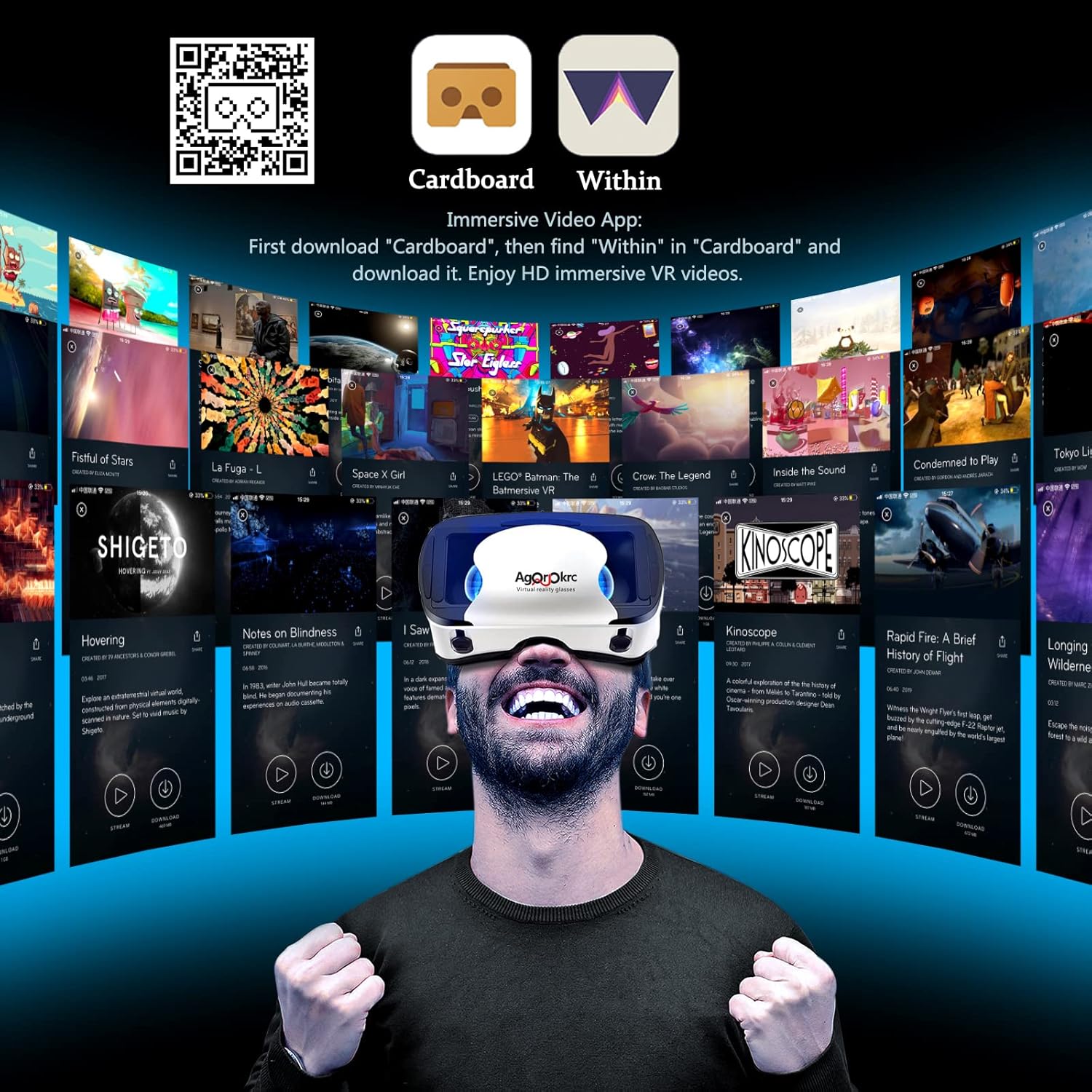 Adjustable 3D VR Headset with Controller U810939
