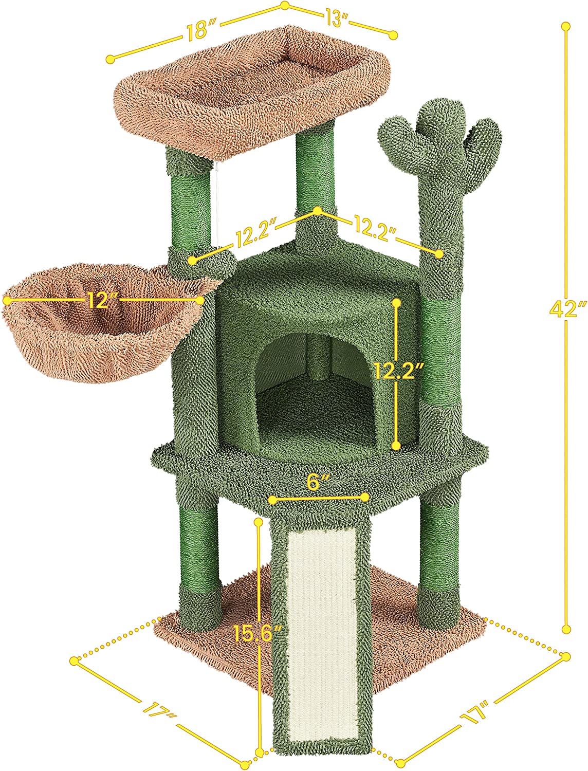 Cactus Cat Tree with Scratching Posts H56295