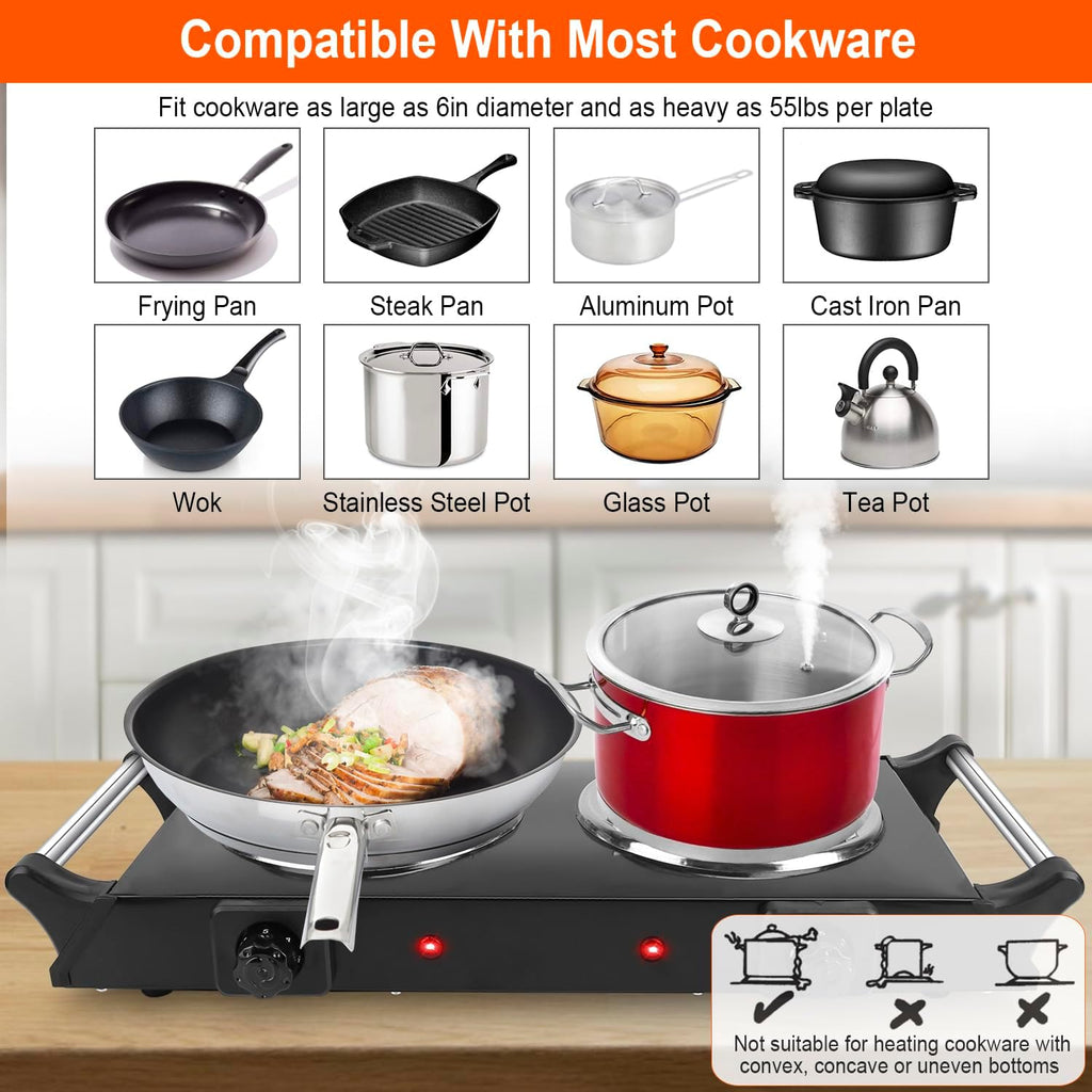 2000W Portable Double Coil Electric Hot Plate B7435
