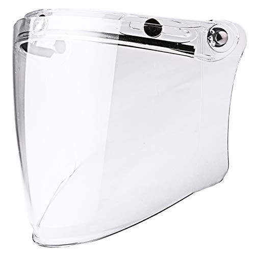 3-Snap Flip Up Visor Shield Lens for Retro Open Face Motorcycle Helmet (Clear) W228402