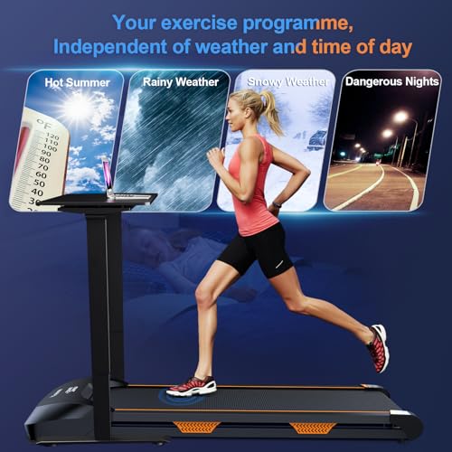 Under Desk Treadmill with Incline, 2 in 1 Walking and Jogging, Small Portable Treadmill with Remote Control T1202