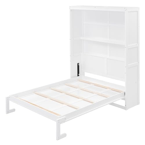 White Queen Murphy Wall Bed with Cushion C44850
