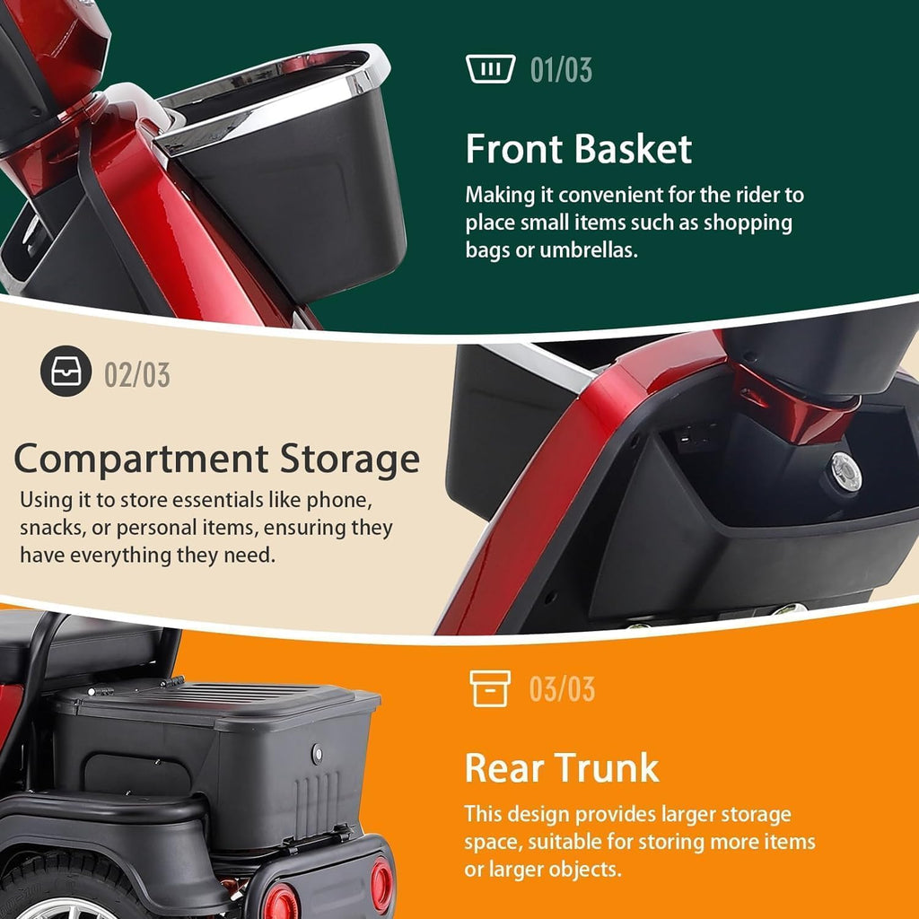 Red 2 Seater Mobility Scooter K4885