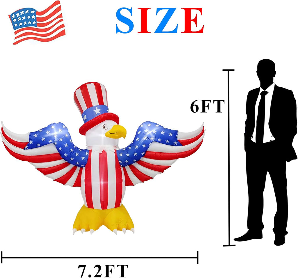 7.2FT Inflatable American Bald Eagle with LEDs I1631