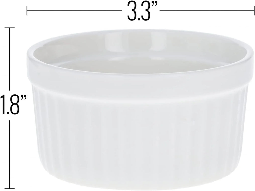 White 4Oz Porcelain Dessert Cups Set N57793