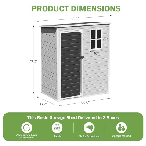 Dove Grey Resin Outdoor Storage Shed P608900