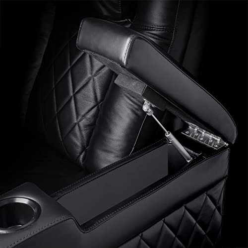 Dark Chocolate Leather Power Reclining Home Theater Seating Row of 4 H567
