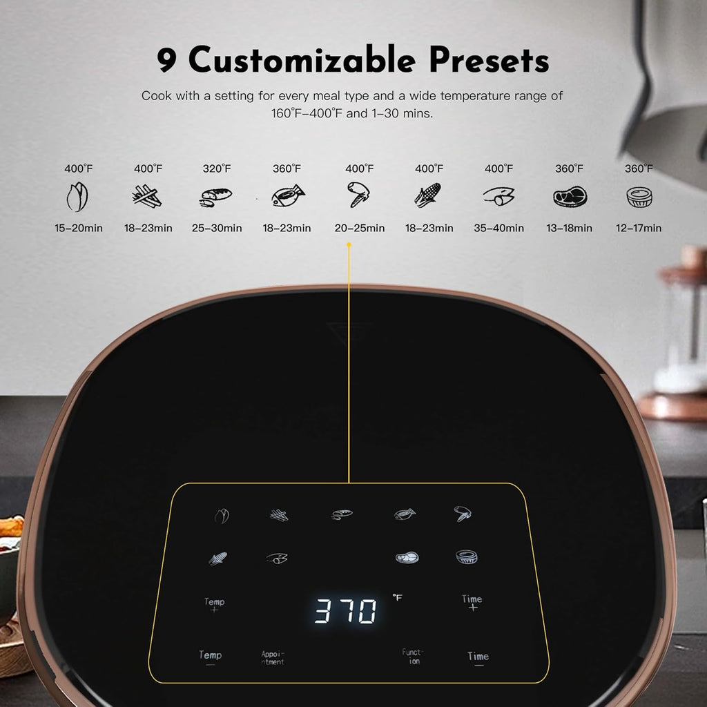 Compact 3.6 Qt 9-in-1 Digital Air Fryer with Baking Pan I7154